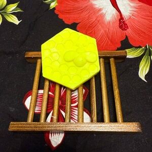 Hexagonal Yellow Soap with Honeycomb Design